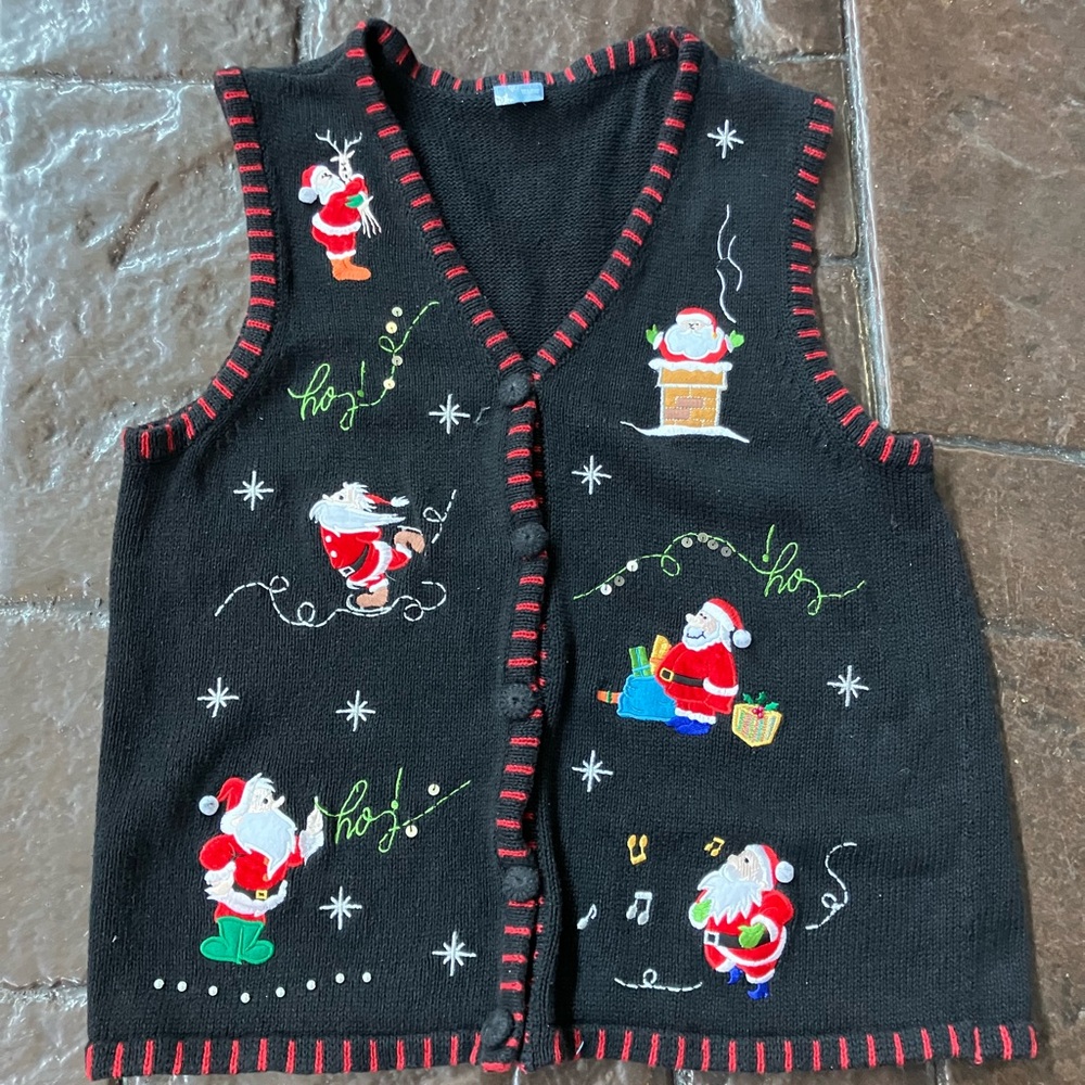 Vintage 2000s Santa Christmas Sweater Vest XL